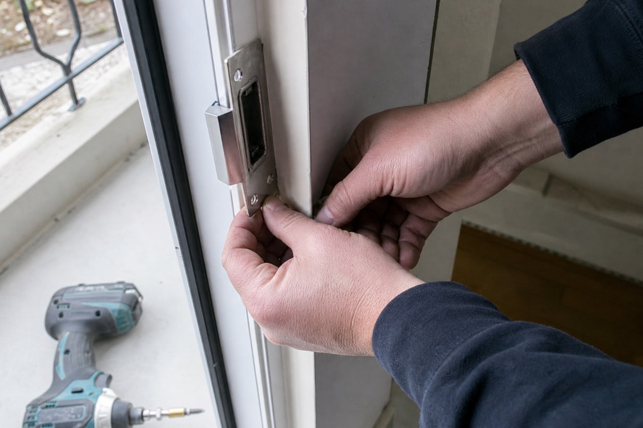 ajustement gâche renforcée sur porte d'entrée