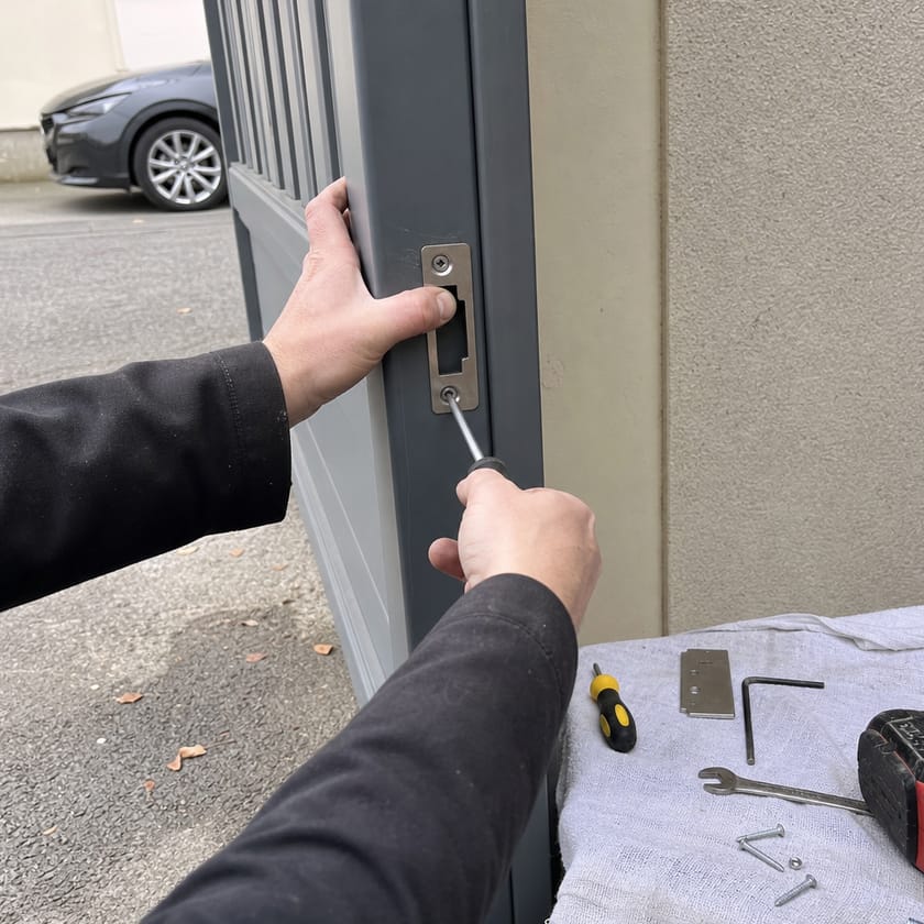 réglage gâche portail garage collectif